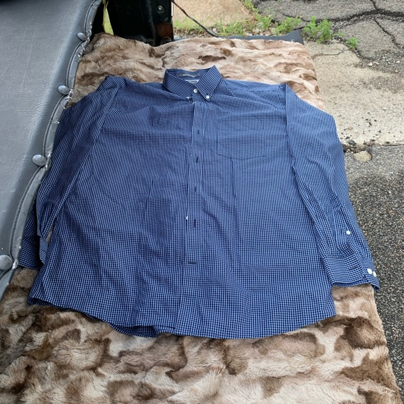 Eddie Bauer Other - Eddie Bauer blue & white check dress shirt M XL